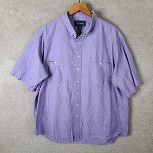 OC & Clothiers Shirt Mens XXL Tall Purple Short Sleeve Button Down Cotton